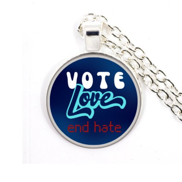 Vote Love Necklace by Shopatluxe - Picture 3 of 6